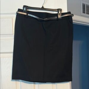 Elegant Black Skirt with Belt